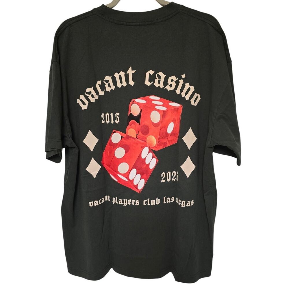 Pretty Vacant Players Club Men's XL Washed Black Casino Dice Shirt NWOT NEW